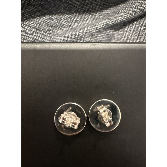 GUCCI earrings logo trademark stud sterling silver ITALY round box pouch post - Picture 2 of 9